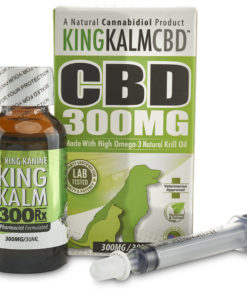 King Calm 300 mg CBD pet tincture with box and syringe